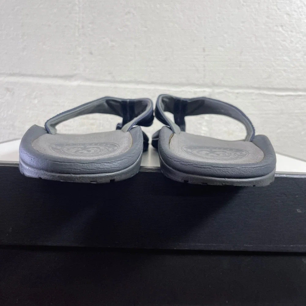 OluKai Kia'i II Sandal HLA Gray Navy Blue Flip Flops Sandals Slip‎ On Men's 8 US